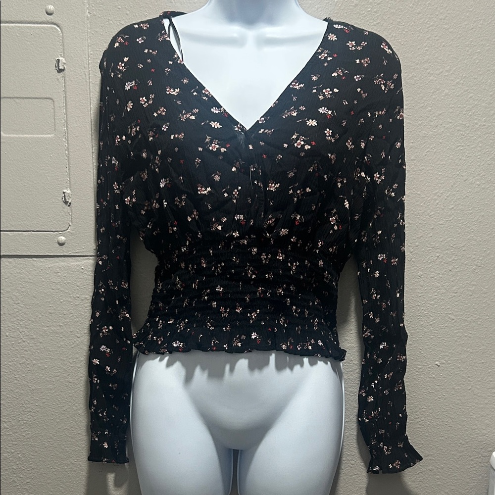 Paper Crane Black Floral Blouse